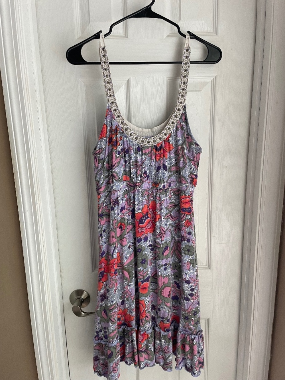 Free People Vintage Floral Embroidered Studded Mini Sundress - Medium